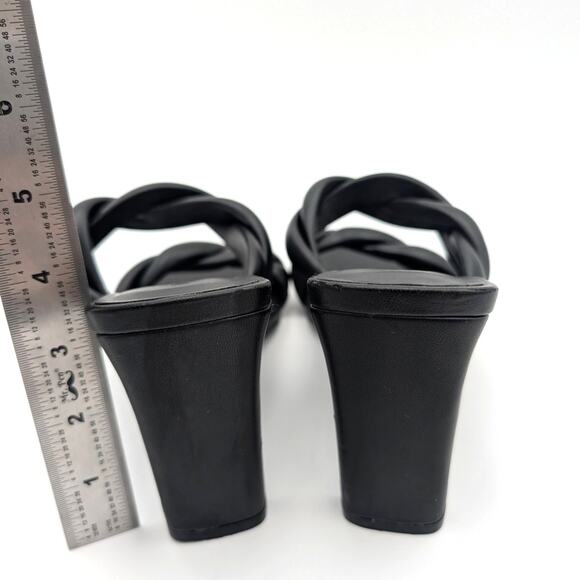 Open Edit Remmy Twist Heel Sandal Open Toe Women's Black Size US7M EU38 - Picture 4 of 12